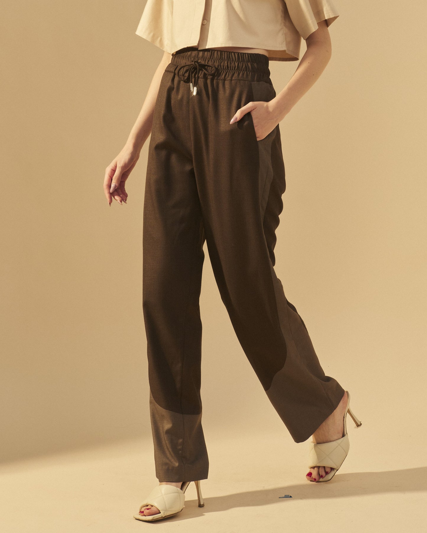 PATCHWORK DRAWSTRING TROUSERS